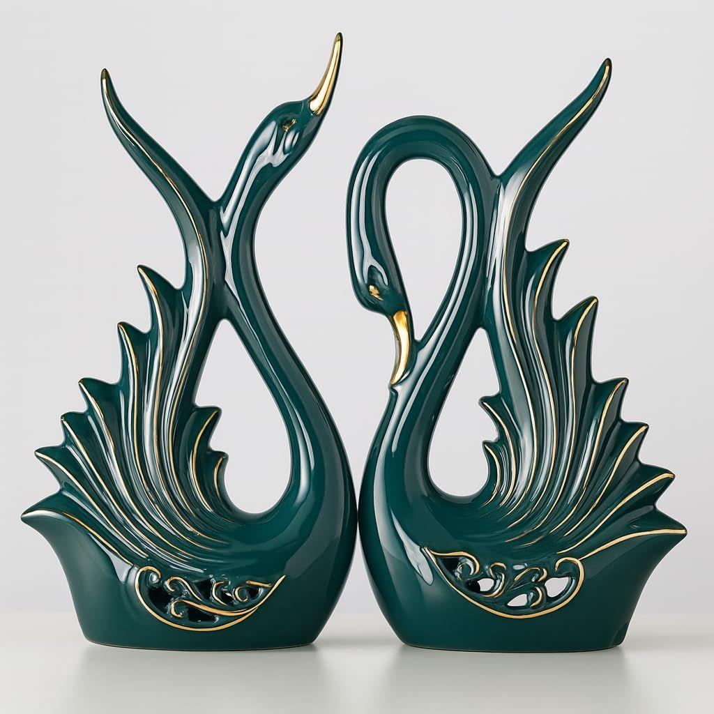 Современная элитная керамическая фигурка в виде пары лебедей | Красивый декор для дома - 2 шт., темно-зеленый, средний темно-зеленого
Современная элитная керамическая фигурка в виде пары лебедей | Красивый декор для дома - 2 шт., темно-зеленый, средний темно-зеленого