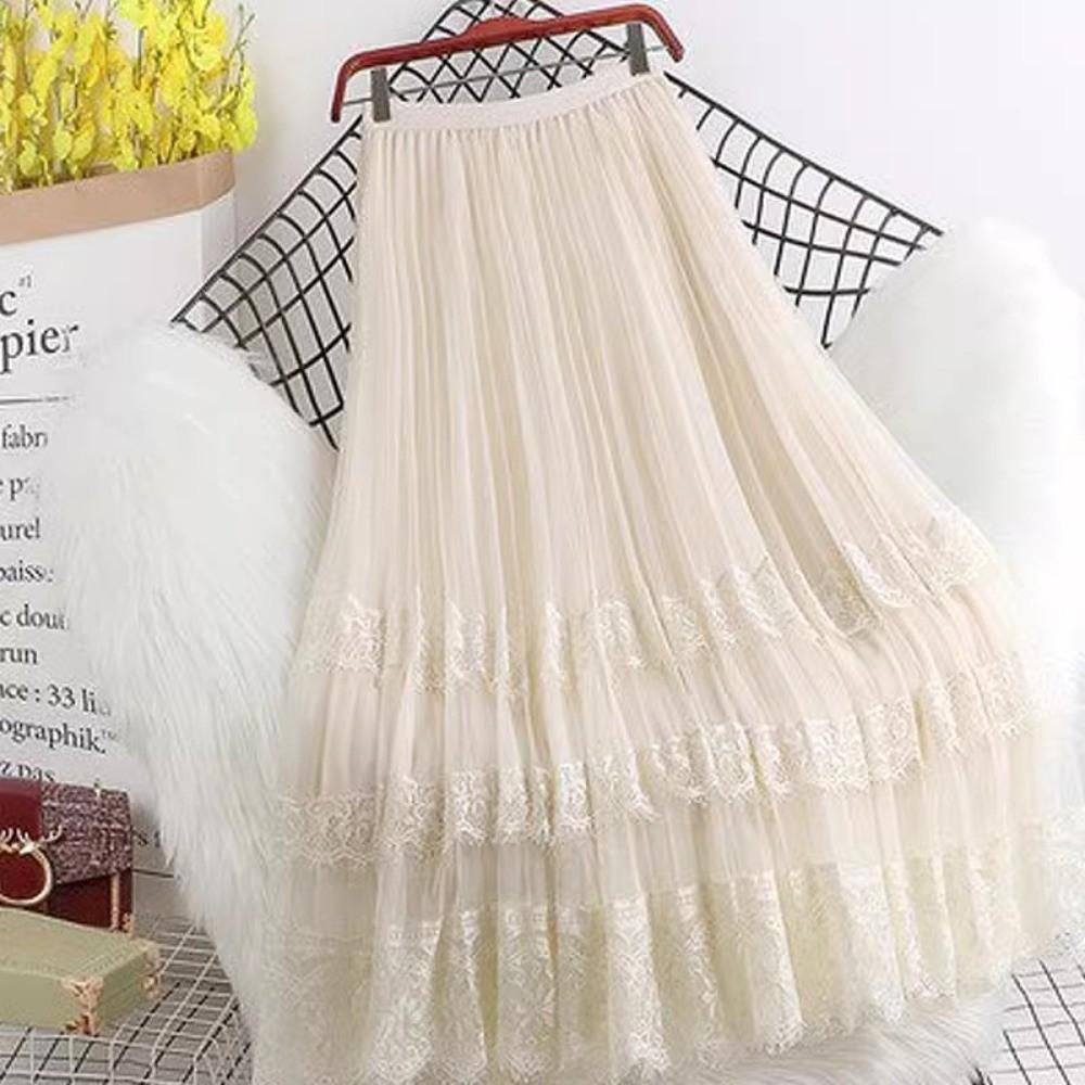 Qooth Women A Line Splice Tulle Lace Pleated Skirt Wide Hem Mid Length Elastic Waist Casual Skirt QT2649 One Size абрикосовий
Qooth Women A Line Splice Tulle Lace Pleated Skirt Wide Hem Mid Length Elastic Waist Casual Skirt QT2649 One Size абрикосовий