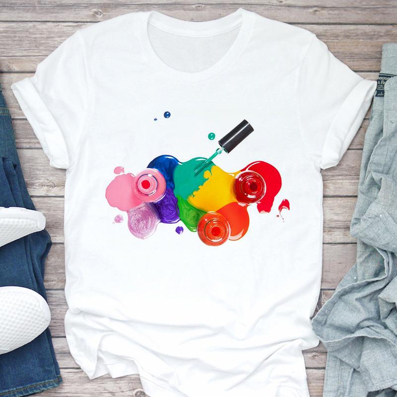 Women T-Shirt 3D Make Up Color Graphic Top Female T Shirt Harajuku Streetwear O-Neck Clothing Casual Ladies Tee Tops Shirts L білий
Women T-Shirt 3D Make Up Color Graphic Top Female T Shirt Harajuku Streetwear O-Neck Clothing Casual Ladies Tee Tops Shirts L білий