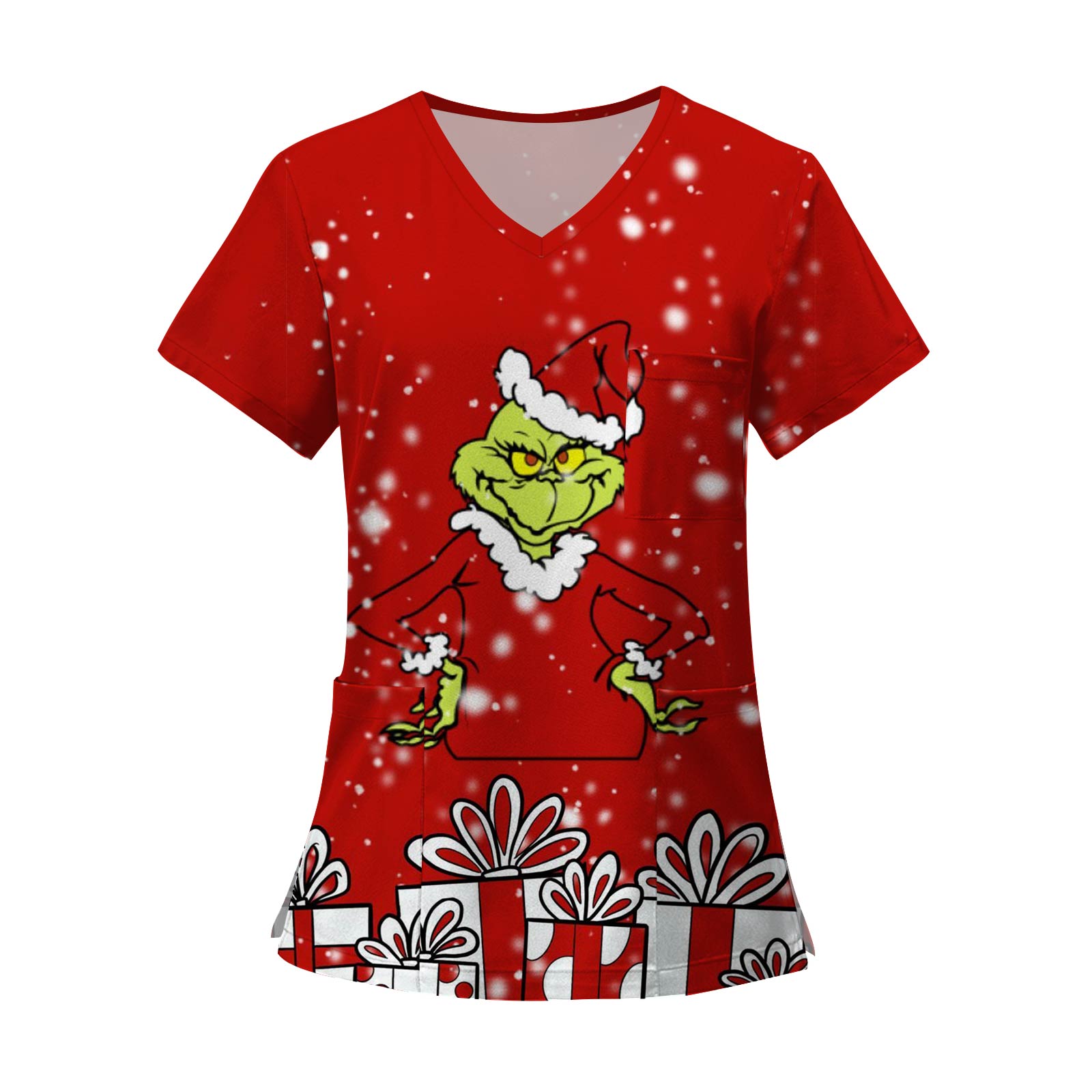 Женские модные топы с короткими рукавами и V-образным вырезом с принтом, рабочие футболки с карманами XXXXL красный
Женские модные топы с короткими рукавами и V-образным вырезом с принтом, рабочие футболки с карманами XXXXL красный