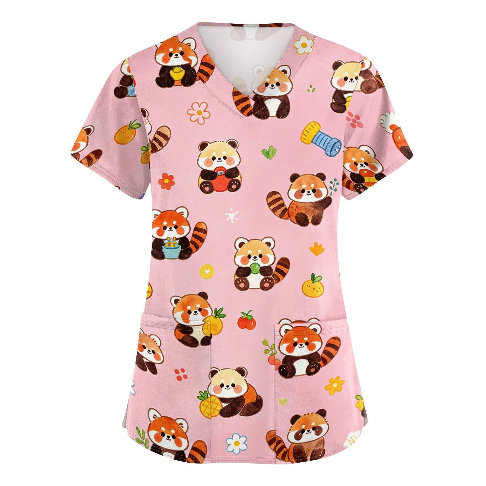 Women V Neck Short Sleeve Work Shirt with Pockets Animal Print Top Medical Nurse Uniform Scrub Blouse for Healthcare Professionals XXXXXL розовый
Women V Neck Short Sleeve Work Shirt with Pockets Animal Print Top Medical Nurse Uniform Scrub Blouse for Healthcare Professionals XXXXXL розовый