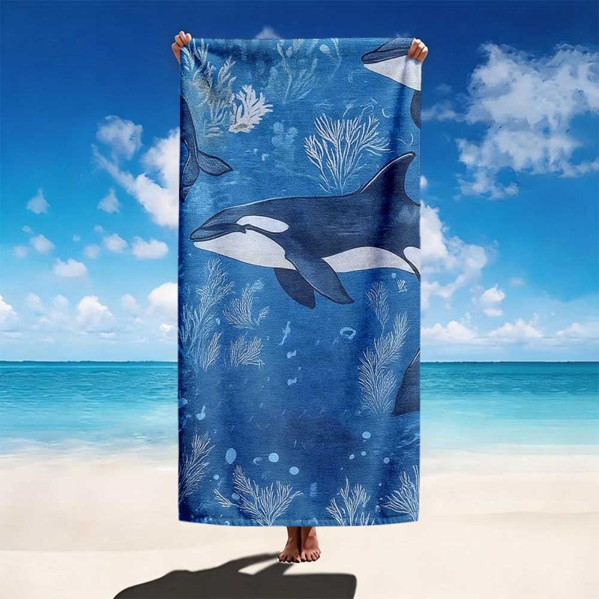 1pc Orca Whale Ocean Beach Towel, Absorbent Unisex, Swimming Surfing Pool Party Essential, Outdoor/Bathroom Use, Perfect Holiday W40*H60(CM)
1pc Orca Whale Ocean Beach Towel, Absorbent Unisex, Swimming Surfing Pool Party Essential, Outdoor/Bathroom Use, Perfect Holiday W40*H60(CM)