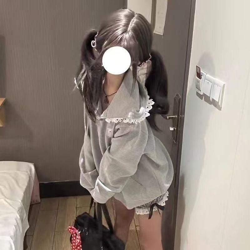 Asian Culture Japanese Cute Lace Student Hooded Loose Everyday Joker Sweatshirt Outwear Long-Sleeve Zipper Tops Female Gray S
Asian Culture Japanese Cute Lace Student Hooded Loose Everyday Joker Sweatshirt Outwear Long-Sleeve Zipper Tops Female Gray S
