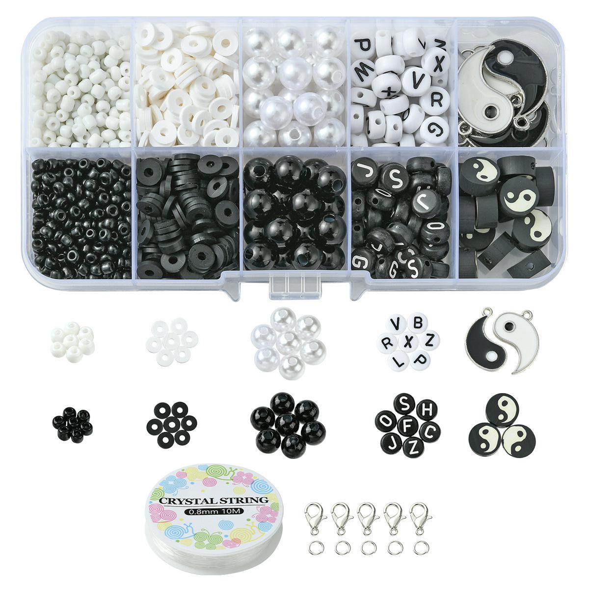 Ancient Style Black & White Bagua Polymer Clay Beads: Round, Mixed-Color, Handmade DIY Jewelry Accessories
Ancient Style Black & White Bagua Polymer Clay Beads: Round, Mixed-Color, Handmade DIY Jewelry Accessories