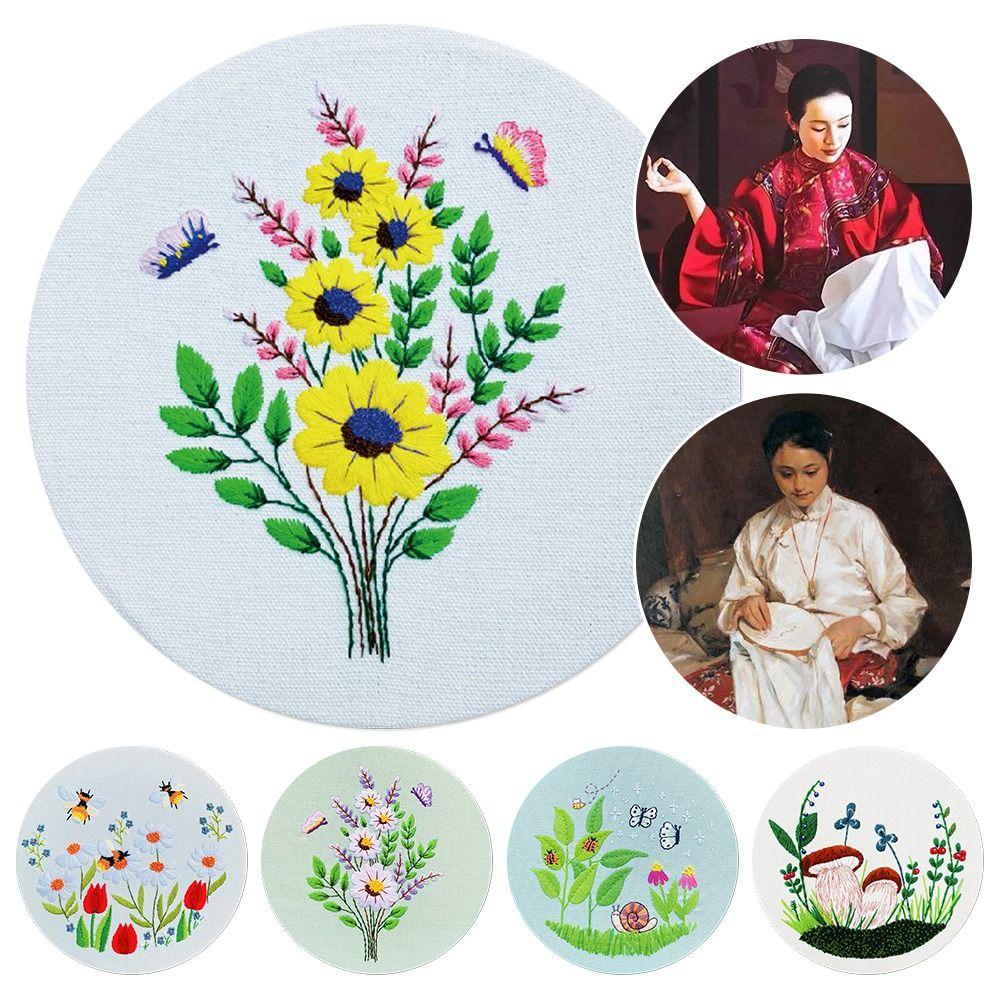 Орнамент ручной работы Игольчатая нить Цветочная вышивка Набор для вышивки крестиком Игольчатая вышивка Обруч 
Орнамент ручной работы Игольчатая нить Цветочная вышивка Набор для вышивки крестиком Игольчатая вышивка Обруч