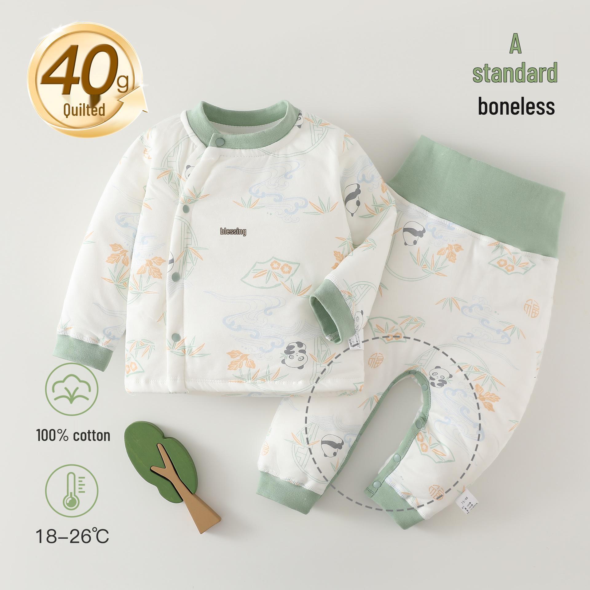 Two-Piece Quilted Baby Set: 40g High-Waisted, Removable Thickened Underwear for Newborns, Spring & Autumn. 90 cm
Two-Piece Quilted Baby Set: 40g High-Waisted, Removable Thickened Underwear for Newborns, Spring & Autumn. 90 cm