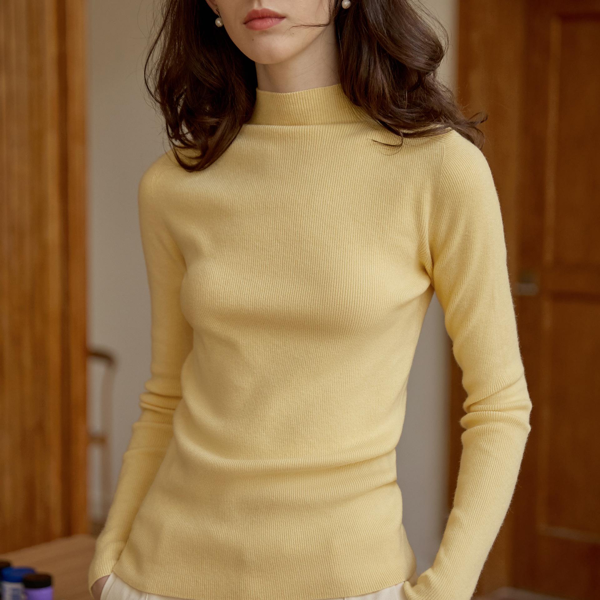 Women s Slimming Wool Knit Long Sleeve Top - Semi-High Neck, Elegant Solid Color for Spring and Autumn Large
Women s Slimming Wool Knit Long Sleeve Top - Semi-High Neck, Elegant Solid Color for Spring and Autumn Large