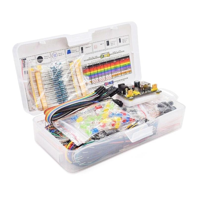 Electronic Starter Kit Comprehensive Electronics Package 830 hole Breadboard Learn with Tutorial and Components
Electronic Starter Kit Comprehensive Electronics Package 830 hole Breadboard Learn with Tutorial and Components