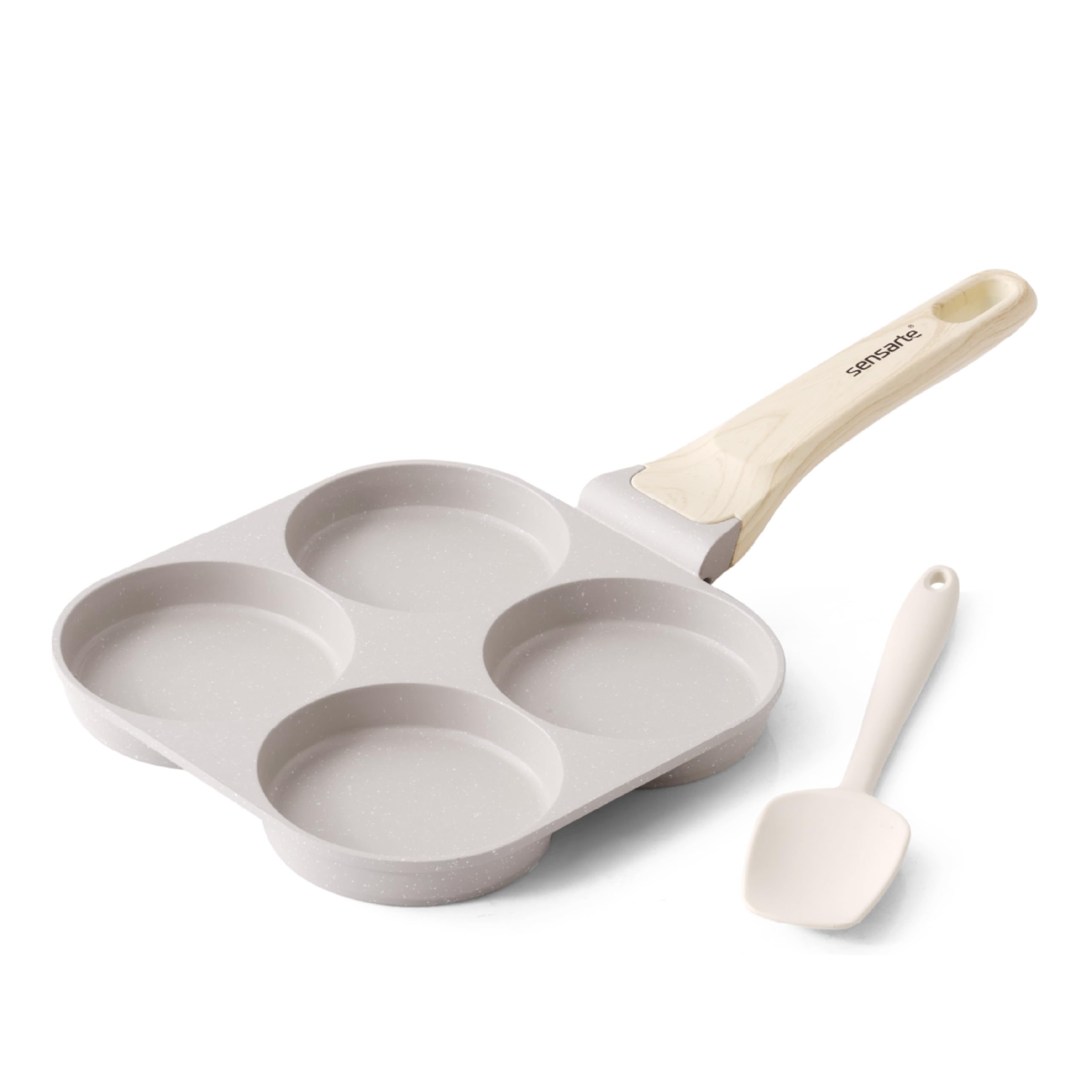 SENSARTE Fried Egg Frying Pan with Mini Marble Induction Gas Warranty Spatula, Divided, Coat, 4-Hole Round, Non-Stick, Compatible, Compatible,
SENSARTE Fried Egg Frying Pan with Mini Marble Induction Gas Warranty Spatula, Divided, Coat, 4-Hole Round, Non-Stick, Compatible, Compatible,