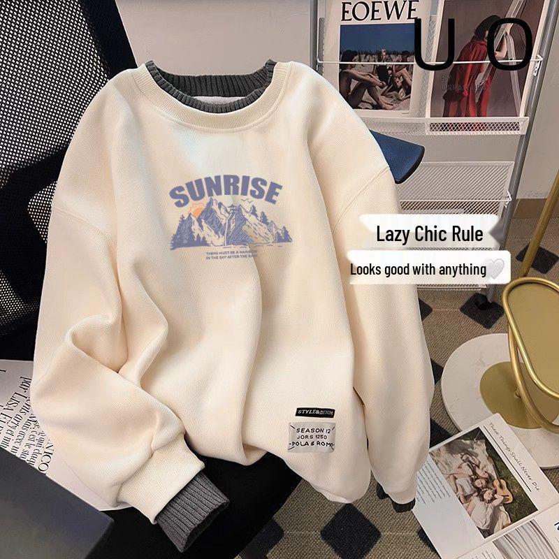 Women s Plus Size Fleece Lined Sweatshirt, Autumn/Winter Korean Style, Round Neck, Loose Fit, Belly-Slimming, Thick Long Sleeve Top. M
Women s Plus Size Fleece Lined Sweatshirt, Autumn/Winter Korean Style, Round Neck, Loose Fit, Belly-Slimming, Thick Long Sleeve Top. M