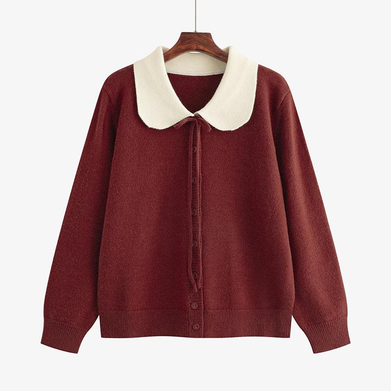 Плюс размер женский стареющий кукольный воротник сладкий топ осень и зима свободный ленивый вязаный свитер 3XL темно-красного
Плюс размер женский стареющий кукольный воротник сладкий топ осень и зима свободный ленивый вязаный свитер 3XL темно-красного