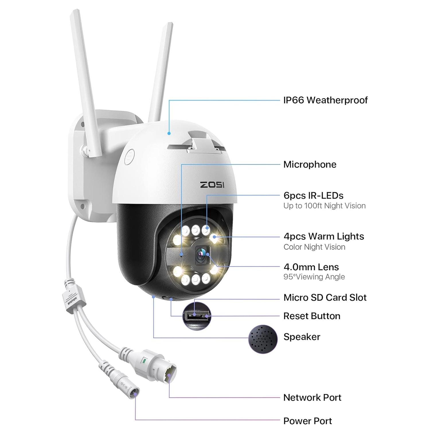 ZOSI C2965W 5MP HD Camera Humanoid Tracking Two-Way Talk APP Monitoring Outdoor Indoor Security Camera Japanese Plug
ZOSI C2965W 5MP HD Camera Humanoid Tracking Two-Way Talk APP Monitoring Outdoor Indoor Security Camera Japanese Plug
