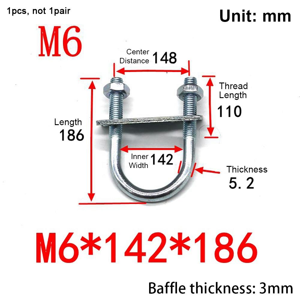 1Pcs Galvanized Q235 Carbon Steel Pipe U-clamp With Baffle Right Angle U-bolt for Round Tube 1Pcs M6*142*186
1Pcs Galvanized Q235 Carbon Steel Pipe U-clamp With Baffle Right Angle U-bolt for Round Tube 1Pcs M6*142*186