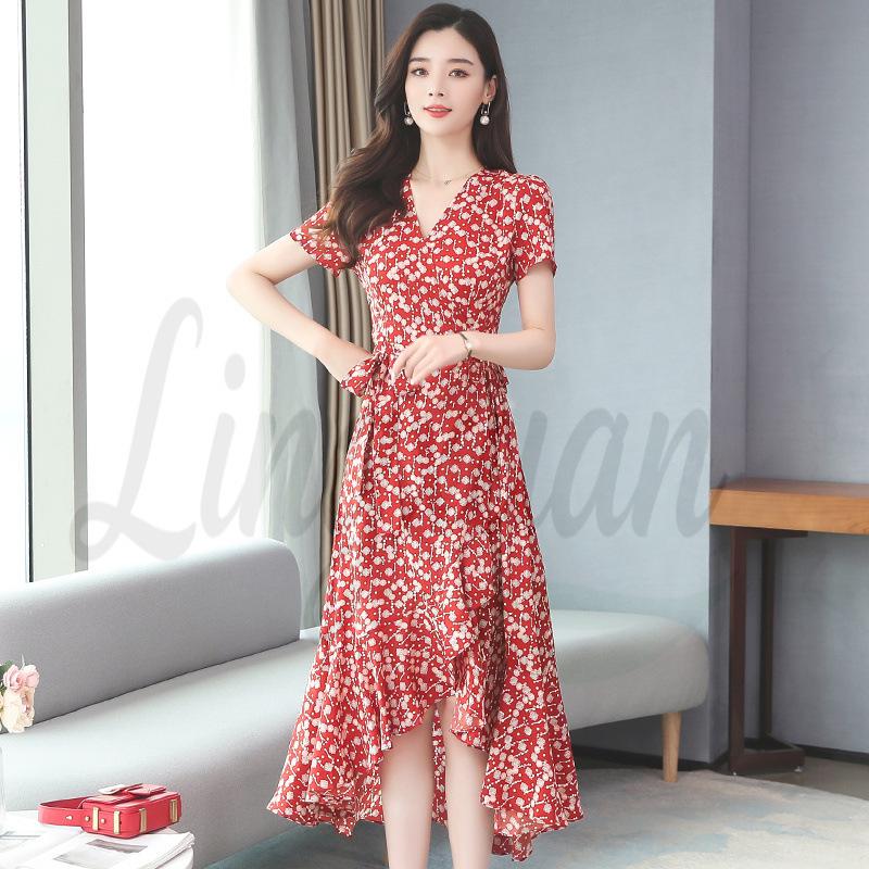 Women s Red Chiffon Floral Print Dress - Bohemian Beach Style for Spring/Summer L красный
Women s Red Chiffon Floral Print Dress - Bohemian Beach Style for Spring/Summer L красный