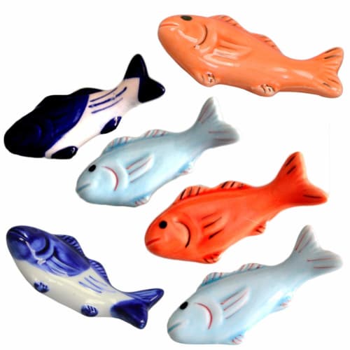 Cabilock 6-Piece Chopstick Rest, Japanese-Style Fish-Shaped Ceramic Dinner Spoon Stand, Fork Holder Rack, Chopstick Rest Utensil Cutlery Stand (Random
Cabilock 6-Piece Chopstick Rest, Japanese-Style Fish-Shaped Ceramic Dinner Spoon Stand, Fork Holder Rack, Chopstick Rest Utensil Cutlery Stand (Random