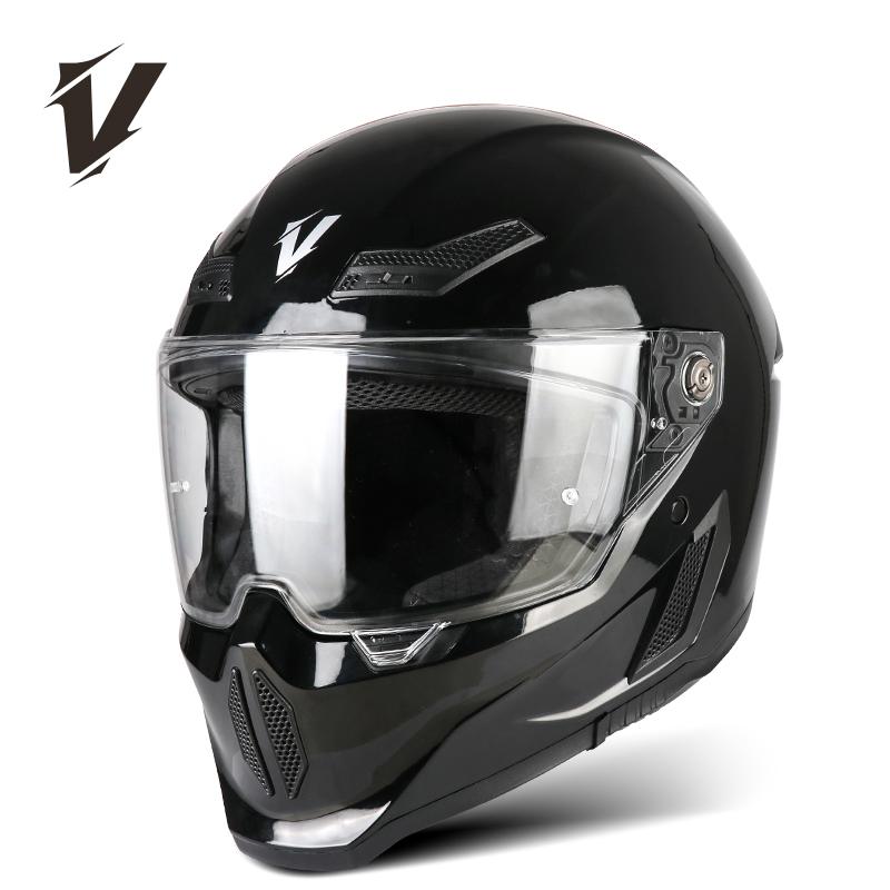 Мотоциклетный шлем VGV фулфейс Красивый стиль меха Разные линзы Защита от бликов солнцезащитный козырек мужчина женщина ECE DOT личности XXL