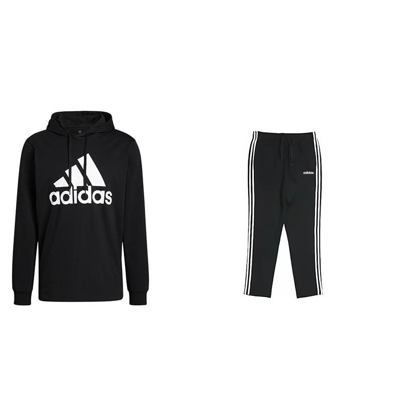 Adidas Толстовка с капюшоном и надписью, длинный рукав, средняя талия, завязка на шнурке, полосатые брюки, комплект, унисекс, комплект, толстовка, черный GV5281+DU0456 S
Adidas Толстовка с капюшоном и надписью, длинный рукав, средняя талия, завязка на шнурке, полосатые брюки, комплект, унисекс, комплект, толстовка, черный GV5281+DU0456 S