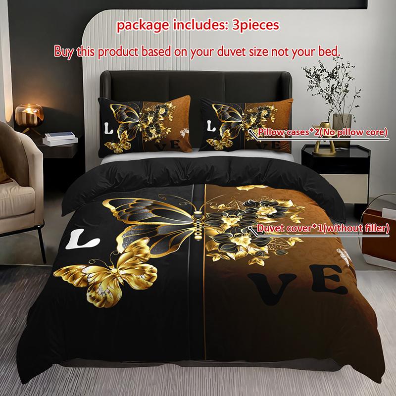 3Pcs Luxury Golden Butterfly Floral Bedding Duvet Cover Set Romantic Love Butterfly Bedding Quilt Set Black Golden Butterfly Duvet Cover Set&EU Single(135x200cm)
3Pcs Luxury Golden Butterfly Floral Bedding Duvet Cover Set Romantic Love Butterfly Bedding Quilt Set Black Golden Butterfly Duvet Cover Set&EU Single(135x200cm)