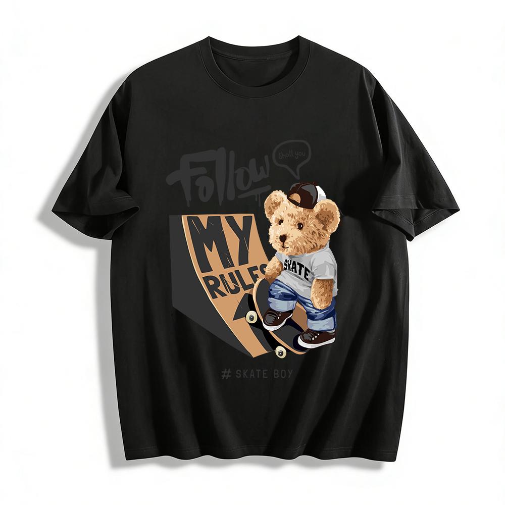 Skate Bear Print T-Shirt Trendy Street Style Loose Casual Unisex Top Pure cotton T-shirt 6XL
Skate Bear Print T-Shirt Trendy Street Style Loose Casual Unisex Top Pure cotton T-shirt 6XL