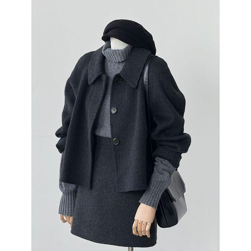 Women s Korean-Style Woolen Suit Set: Thick Short Coat & High-Waist Skirt for Autumn/Winter S (for 80-100 jin)
Women s Korean-Style Woolen Suit Set: Thick Short Coat & High-Waist Skirt for Autumn/Winter S (for 80-100 jin)