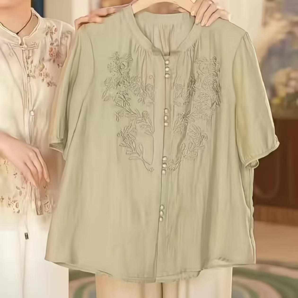 Artistic Chinese Style Summer Shirt for Middle-Aged Women 3XL (Recommended for 115-130 kg) зелёный
Artistic Chinese Style Summer Shirt for Middle-Aged Women 3XL (Recommended for 115-130 kg) зелёный