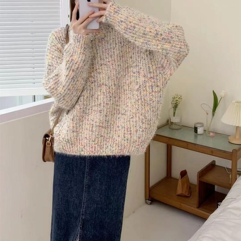Autumn and winter rainbow soft waxy milk top gentle color point loose versatile women s knitted sweater lazy wind sweater tide One size
Autumn and winter rainbow soft waxy milk top gentle color point loose versatile women s knitted sweater lazy wind sweater tide One size