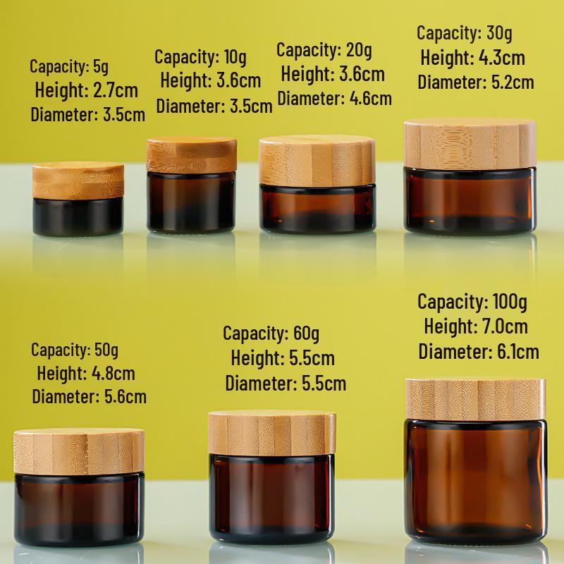 Brown Cylindrical Cream Jar with Screw Cap for Masks and Face Cream, Travel Size, Multiple Specifications Cosmetic Bottle 5g; Bamboo Wood Cap; Glass
Brown Cylindrical Cream Jar with Screw Cap for Masks and Face Cream, Travel Size, Multiple Specifications Cosmetic Bottle 5g; Bamboo Wood Cap; Glass