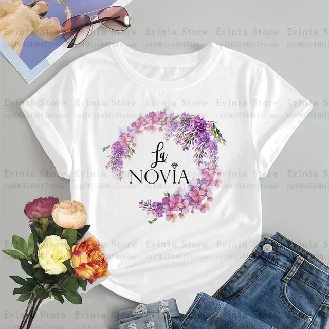 Women Garland La Novia Spain Inscriptions Team Bride Femme Wedding Shower TShirt Girl Bachelorette Hen Party T Shirts S
Women Garland La Novia Spain Inscriptions Team Bride Femme Wedding Shower TShirt Girl Bachelorette Hen Party T Shirts S