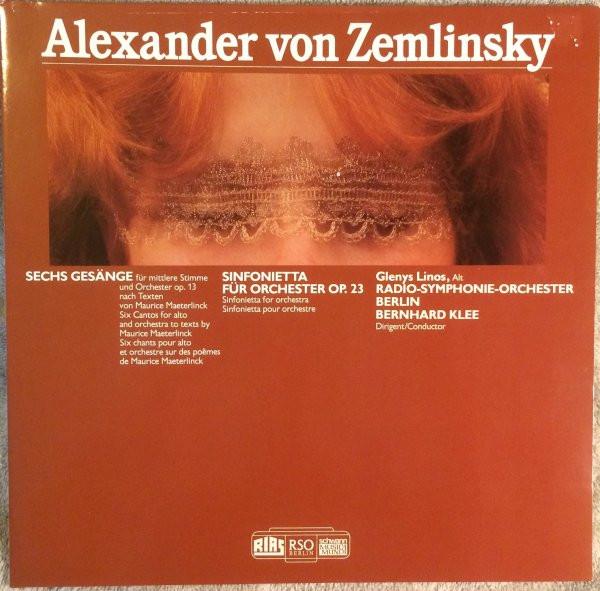 LP Record ALEXANDER VON ZEMLINSKY GLENYS LI Sechs Gesnge Sinfonietta VMS1603 SCHWANN MUSICA 1984 Germany Classical Used
LP Record ALEXANDER VON ZEMLINSKY GLENYS LI Sechs Gesnge Sinfonietta VMS1603 SCHWANN MUSICA 1984 Germany Classical Used