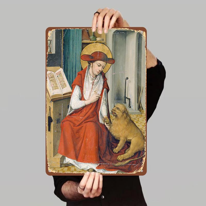 Vintage Religious Figure and Lion Pattern Metal Iron Painting Home Decor Wall Hanging Mural Living Room Study Wall Art Ornament 7.9x11.8In(20x30cm)
Vintage Religious Figure and Lion Pattern Metal Iron Painting Home Decor Wall Hanging Mural Living Room Study Wall Art Ornament 7.9x11.8In(20x30cm)