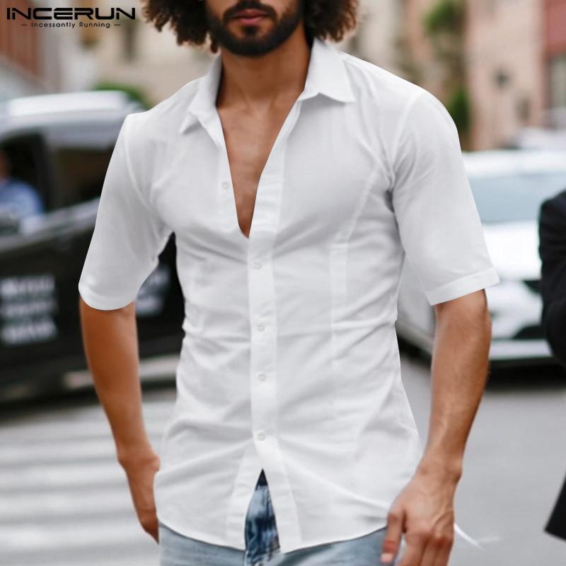 INCERUN Men Lapel Neck Short Sleeve Back Lace-up Buttons Up Casual Shirts 4XL білий
INCERUN Men Lapel Neck Short Sleeve Back Lace-up Buttons Up Casual Shirts 4XL білий