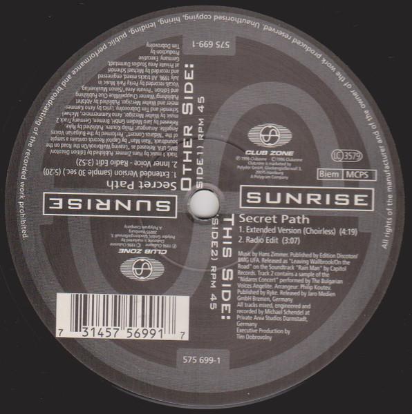 12inch Record SUNRISE - Secret Path 5756991 Club Zone 1996 Germany Dance & Electronica
12inch Record SUNRISE - Secret Path 5756991 Club Zone 1996 Germany Dance & Electronica