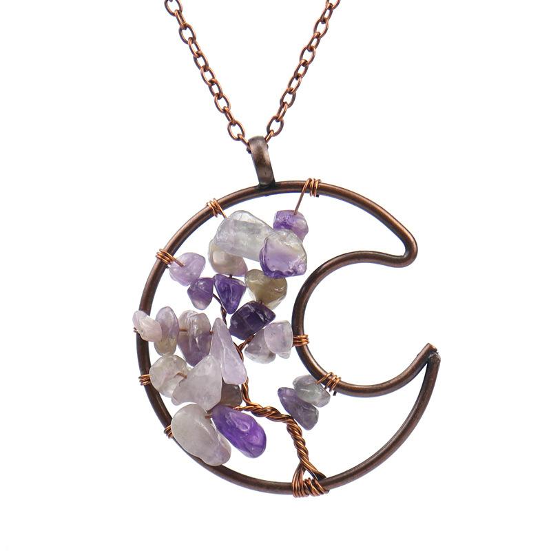 Vintage Handmade Wrapped Moon Tree Of Life Necklace Gravel Crystal Pendant N109 аметист
Vintage Handmade Wrapped Moon Tree Of Life Necklace Gravel Crystal Pendant N109 аметист