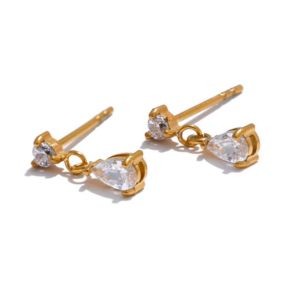Yhpup Small Delicate AAA Bling Cubic Zirconia Shiny Water Drop Charm Earrings Gold Color Stainless Steel Bijoux Jewelry Gift
Yhpup Small Delicate AAA Bling Cubic Zirconia Shiny Water Drop Charm Earrings Gold Color Stainless Steel Bijoux Jewelry Gift