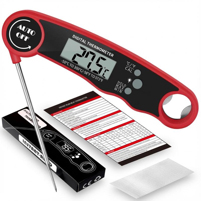 Waterproof Digital Folding BBQ Meat Thermometer with Magnetic Attachment
Waterproof Digital Folding BBQ Meat Thermometer with Magnetic Attachment