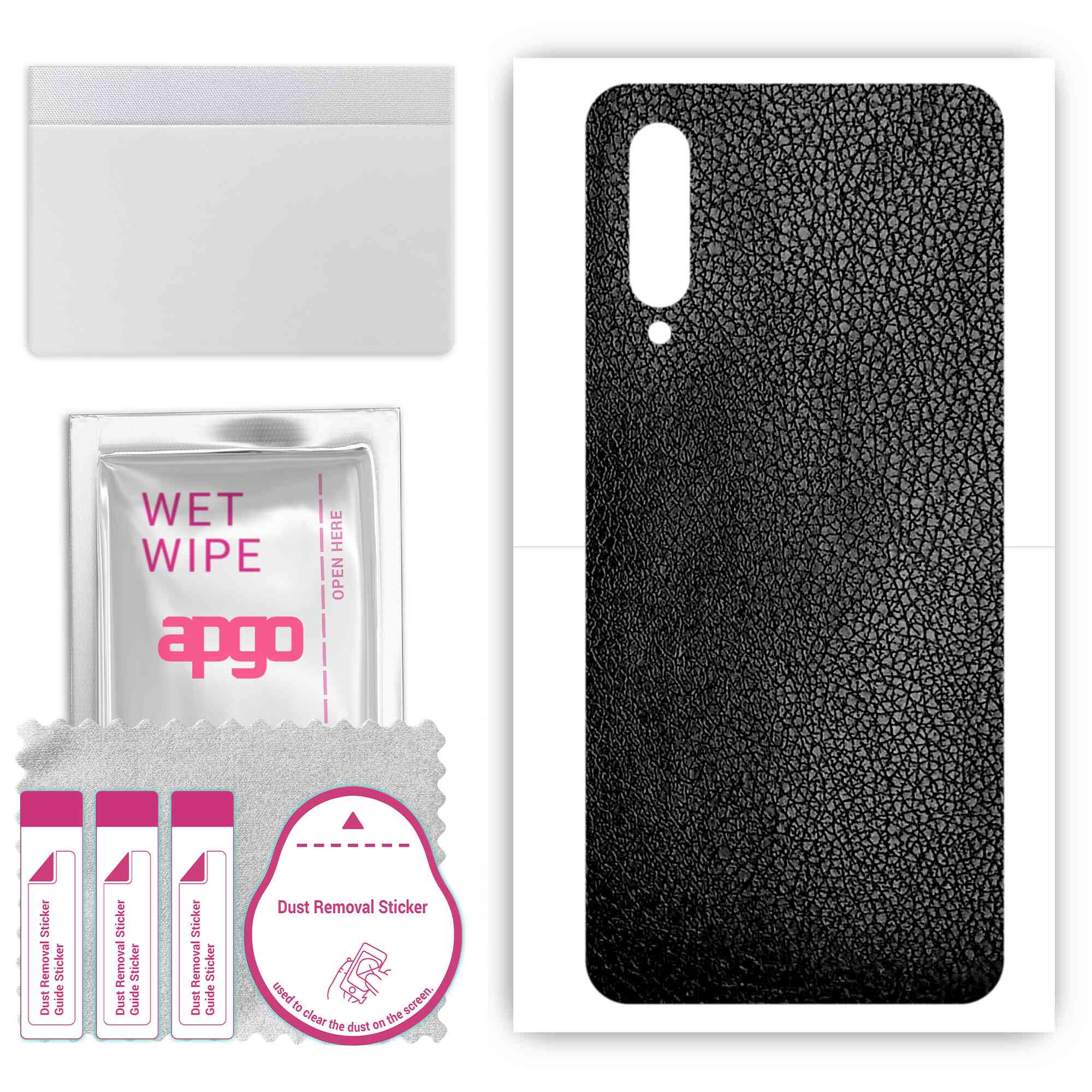 apgo Protective Skin Sticker for the back compatible with Xiaomi Mi CC9, Wrap Film, Foil, Vinyl - Pattern Black Leather
apgo Protective Skin Sticker for the back compatible with Xiaomi Mi CC9, Wrap Film, Foil, Vinyl - Pattern Black Leather