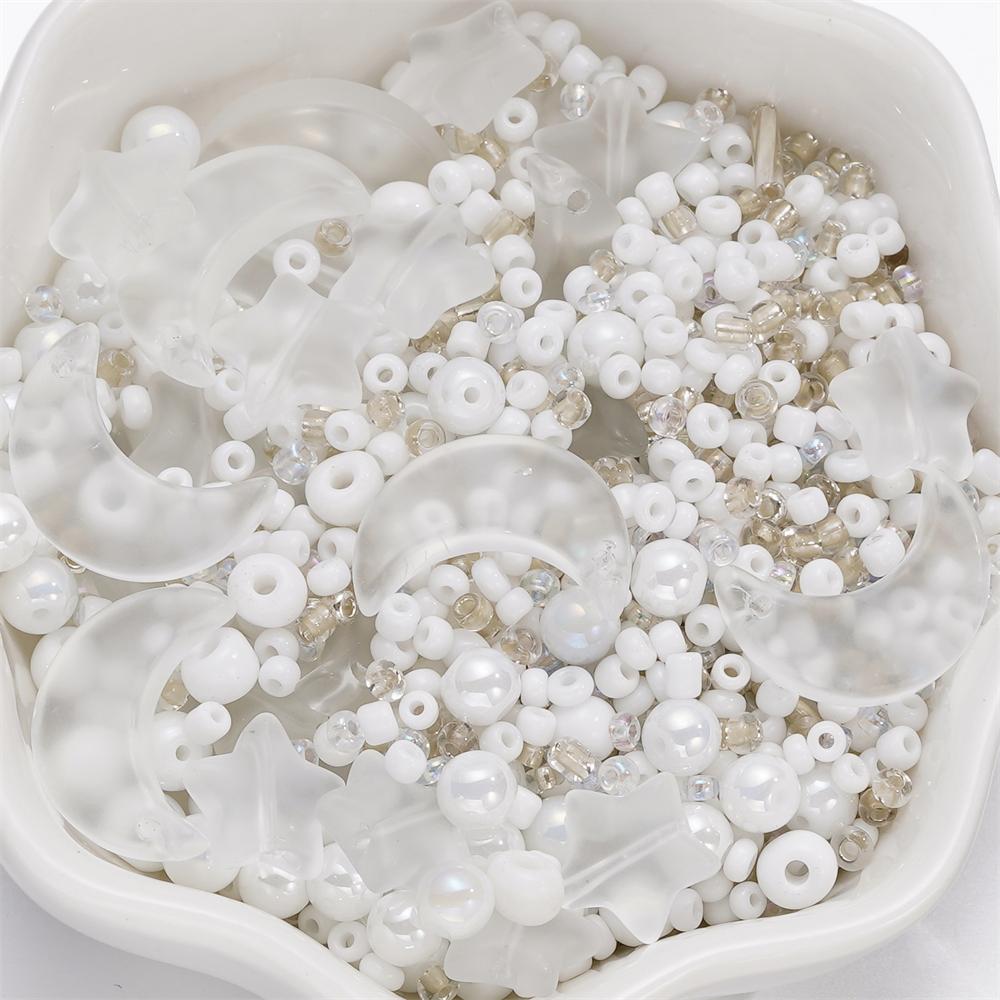 40g Mixed Star Moon Crystal Glass Beads Loose Round Pearl for DIY Jewelry Making Craft Bracelets Necklaces Earrings Accessories білий
40g Mixed Star Moon Crystal Glass Beads Loose Round Pearl for DIY Jewelry Making Craft Bracelets Necklaces Earrings Accessories білий