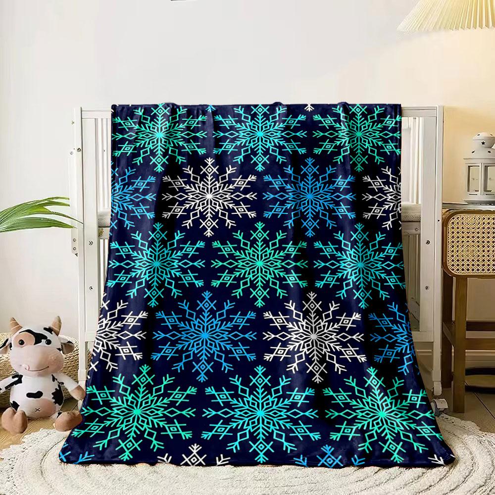 Geometric snowflake pattern in blue, green, and white on a dark background. for all seasons blanket lunch break throw gift 80cm x 120cm
Geometric snowflake pattern in blue, green, and white on a dark background. for all seasons blanket lunch break throw gift 80cm x 120cm
