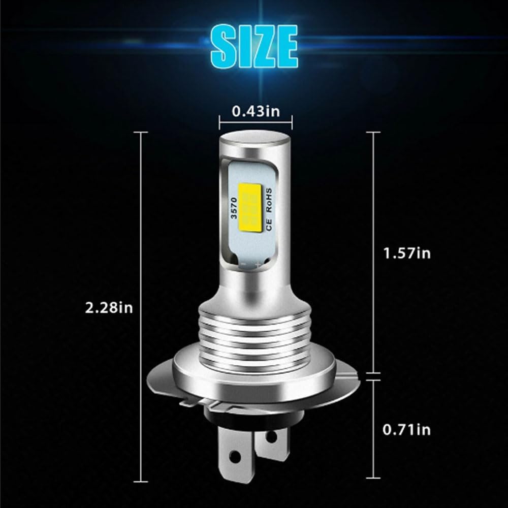 H7 LED Headlight Bulb (4-Pack) H7 80W 3570 2SMD 6000K High Bright Decoding Light Car LED Fog Light Motorcycle Light for Car Motorcycle
H7 LED Headlight Bulb (4-Pack) H7 80W 3570 2SMD 6000K High Bright Decoding Light Car LED Fog Light Motorcycle Light for Car Motorcycle