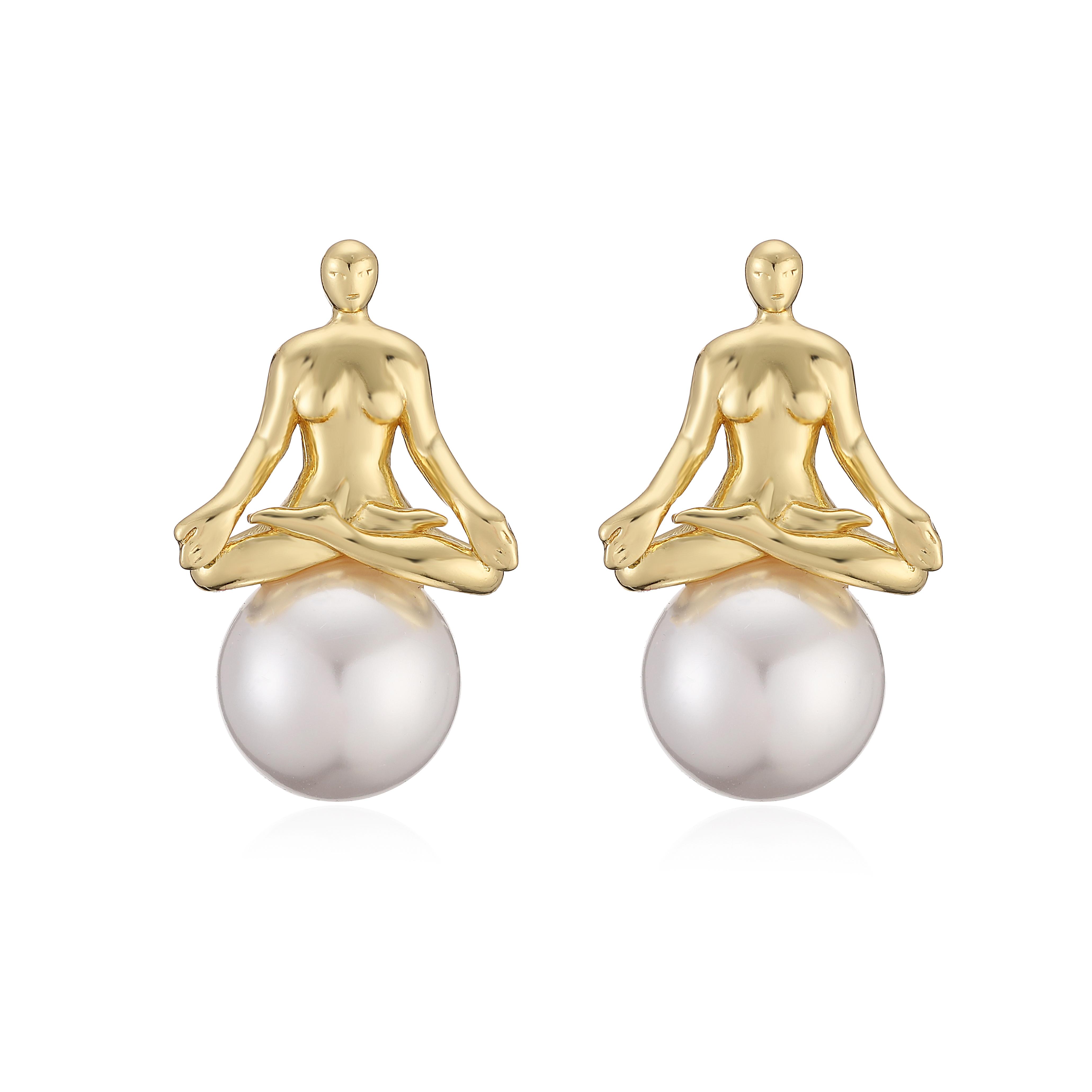 Exquisite Minimalist Jewellery Earrings Imitation Pearl Yoga-Inspired Design Brass Metal Accessories 1 Pair Other золотистий
Exquisite Minimalist Jewellery Earrings Imitation Pearl Yoga-Inspired Design Brass Metal Accessories 1 Pair Other золотистий