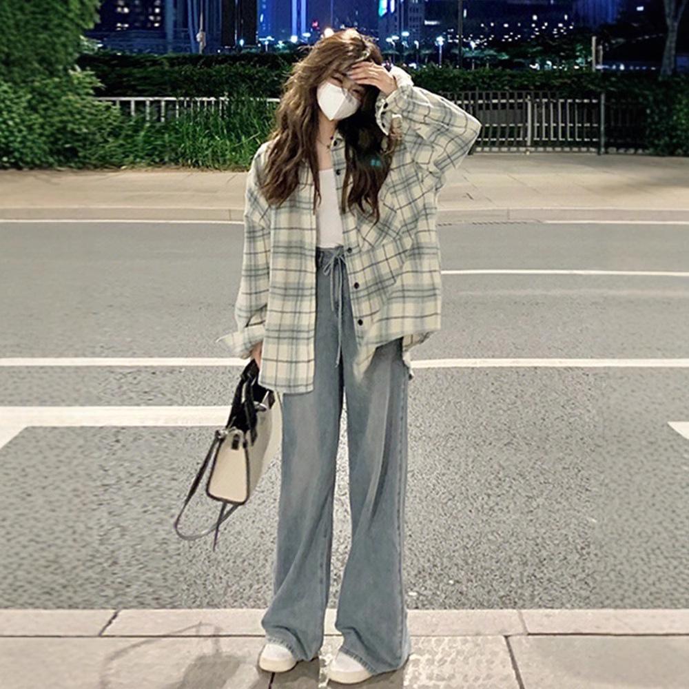 High-end Retro Plaid Long-Sleeve Shirt for Women - 2024 Korean Style Jacket for Autumn and Spring Large світло-зелений колір
High-end Retro Plaid Long-Sleeve Shirt for Women - 2024 Korean Style Jacket for Autumn and Spring Large світло-зелений колір