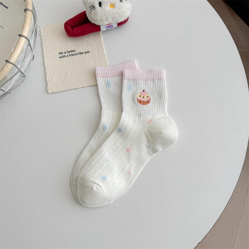 White Socks Children Spring/summer Mesh Mid-calf Cotton Socks, Sweat-absorbing and Breathable, Embroidered Short Socks 1 pair
White Socks Children Spring/summer Mesh Mid-calf Cotton Socks, Sweat-absorbing and Breathable, Embroidered Short Socks 1 pair