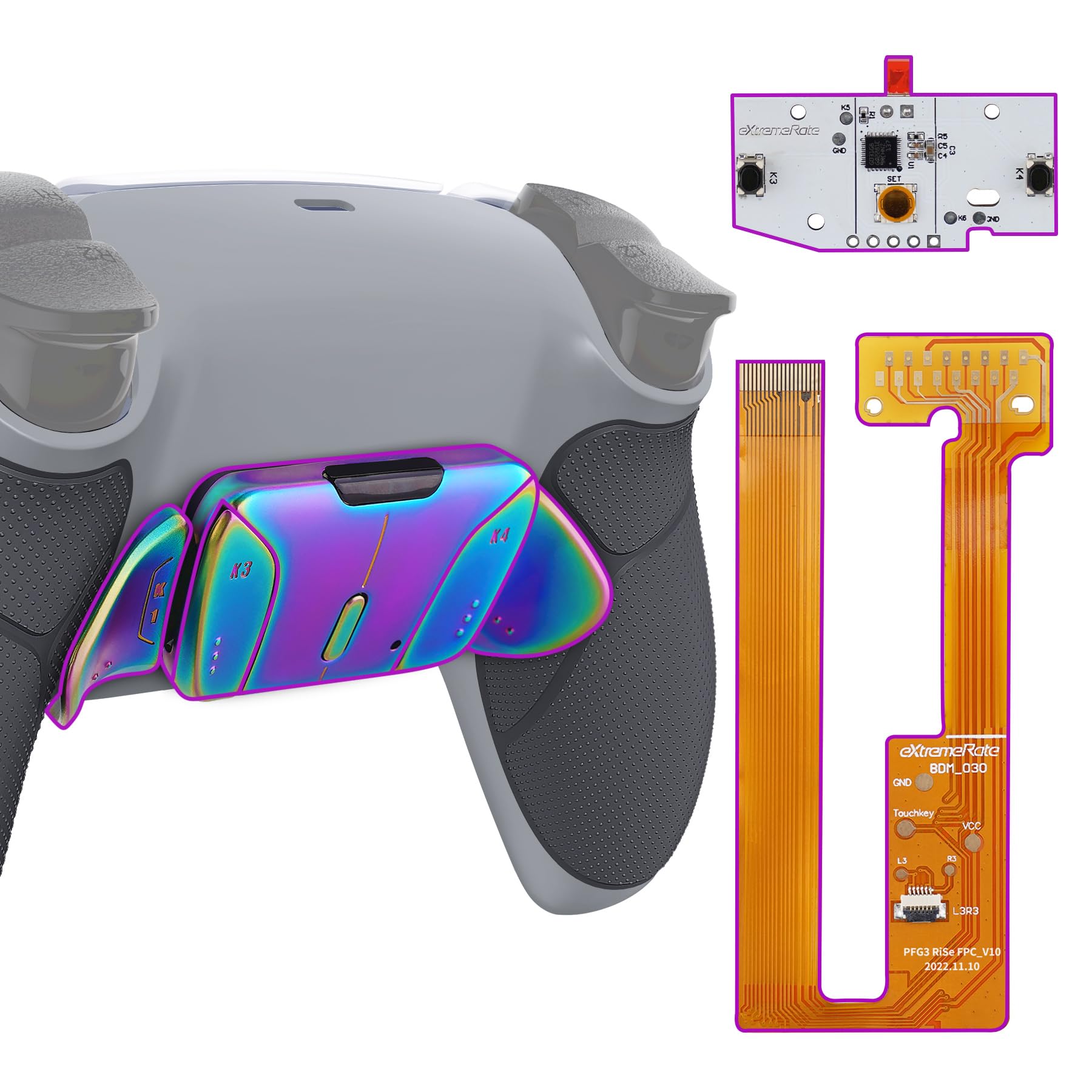 eXtremeRate Metal version Chameleon RISE4 back remap kit with rubber grip for compatible with ps5 controller upgrade board for ps5 controller back
eXtremeRate Metal version Chameleon RISE4 back remap kit with rubber grip for compatible with ps5 controller upgrade board for ps5 controller back