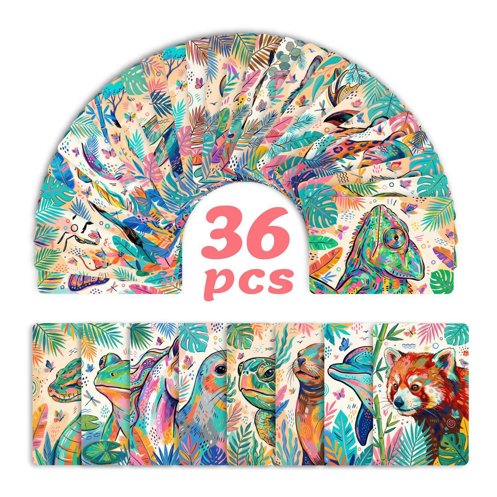 36 Colorful Animal Illustration Card Set, Painted Forest Animal Hand Account Material Wall Decoration Postcard RXHB0404
36 Colorful Animal Illustration Card Set, Painted Forest Animal Hand Account Material Wall Decoration Postcard RXHB0404