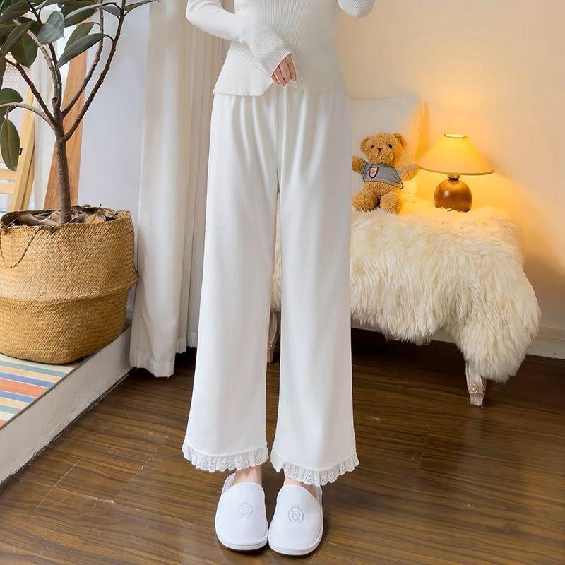 Women s Thickened Fleece Pajama Pants with Lace Trim - Solid Color, Loose Straight Leg, Suitable for Outdoors 2XL (126-140 lbs) белый
Women s Thickened Fleece Pajama Pants with Lace Trim - Solid Color, Loose Straight Leg, Suitable for Outdoors 2XL (126-140 lbs) белый