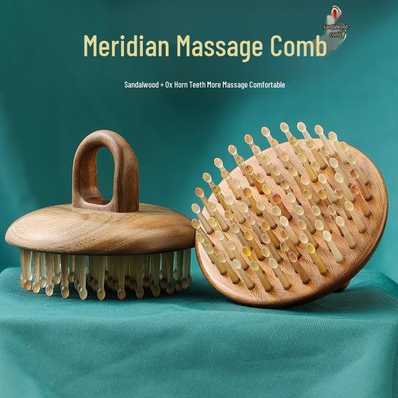 Green Sandalwood & Sheep Horn Lotus Tooth Massage Comb - 81 Teeth for Head Meridian Massage
Green Sandalwood & Sheep Horn Lotus Tooth Massage Comb - 81 Teeth for Head Meridian Massage