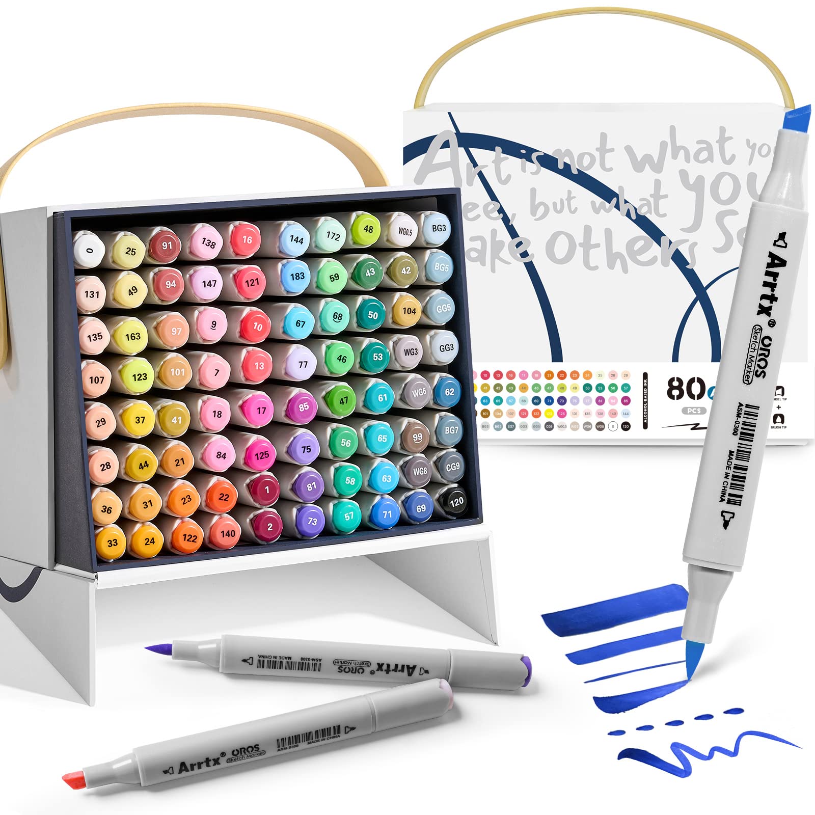Arrtx OROS Marker 80 Alcohol Brush Illustration Pen Woven Bag Art Coloring Gift for Adults Pen, Colors, Marker, Type, Brush/Bold, Marker, Stand,
Arrtx OROS Marker 80 Alcohol Brush Illustration Pen Woven Bag Art Coloring Gift for Adults Pen, Colors, Marker, Type, Brush/Bold, Marker, Stand,