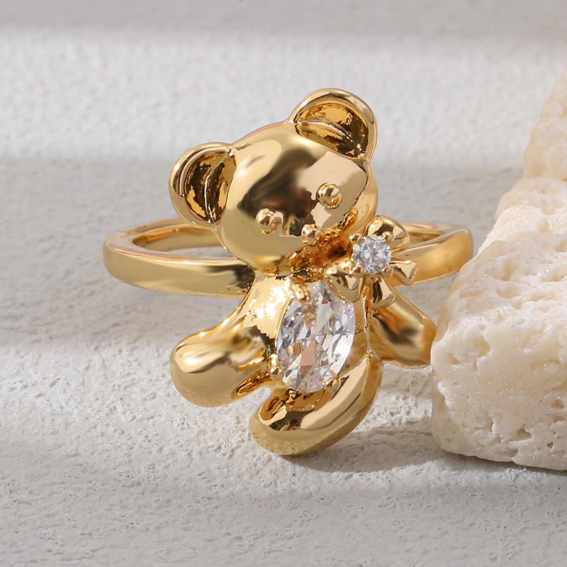 1Pcs Lovely Teddy Bear Golden Open Ring Zircon Decor Cartoon Style Women Party Fashion Jewelry Gift золотий
1Pcs Lovely Teddy Bear Golden Open Ring Zircon Decor Cartoon Style Women Party Fashion Jewelry Gift золотий