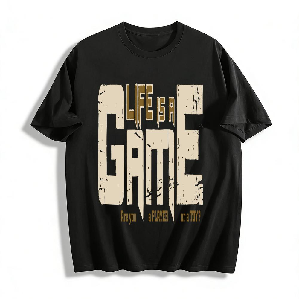 Life Is A Game Slogan Graphic Tee Are You Player Or Toy Casual Top Pure cotton T-shirt XXS
Life Is A Game Slogan Graphic Tee Are You Player Or Toy Casual Top Pure cotton T-shirt XXS