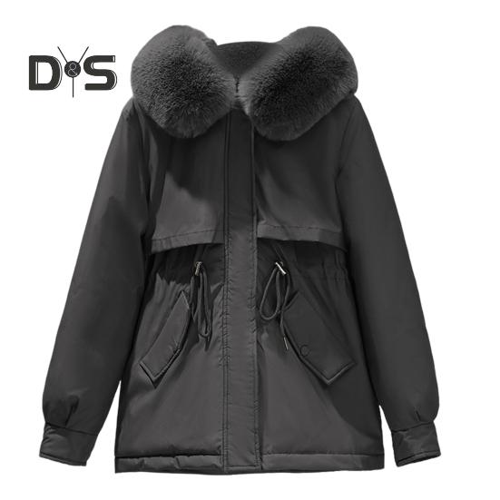 Зимняя женская куртка с меховым капюшоном, длинными рукавами, утепленным шнурком на талии, карманами, хлопковым пальто, застежкой-молнией, средней длины, однотонное ветрозащитное теплое пальто M чёрный
Зимняя женская куртка с меховым капюшоном, длинными рукавами, утепленным шнурком на талии, карманами, хлопковым пальто, застежкой-молнией, средней длины, однотонное ветрозащитное теплое пальто M чёрный